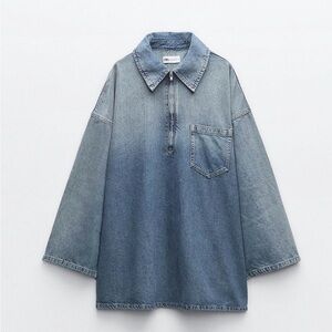 Zara Blue Denim TRF Mini Dress